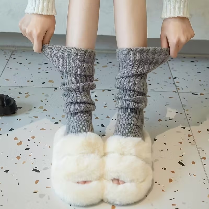 زوجان من أغطية الجوارب النسائية - حماية للساق دافئة في الشتاء بدرجات اللون البيج إلى البني بتصميم أنيق مناسب للأحذية الطويلة/الأحذية المريحة في الخريف والشتاء - إكسسوارات أحذية نسائية رائعة 2026 - $13.99 –P6