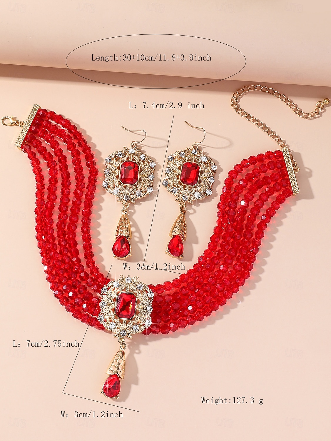 Women's Champagne Gold Beaded Choker Set for Wedding or Evening Party 2026 - $19.99 –P1