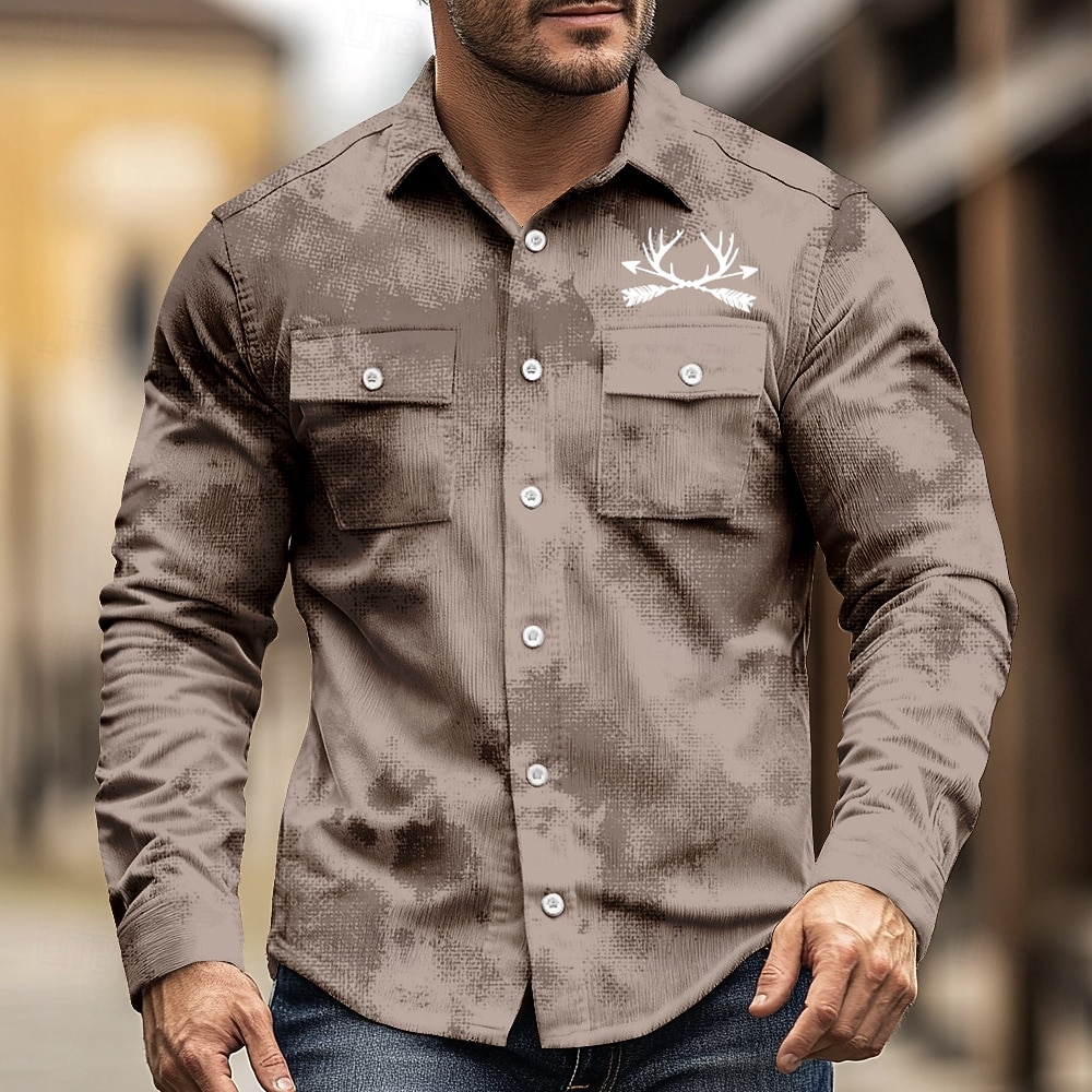 Per uomo Renna Arrow Camicia di Velluto a Coste Camicia Western Giacca camicia Manica Lunga Vintage Retrò All'aperto Abbigliamento da lavoro Autunno Inverno Collo ripiegato Stampa 3D Camicie da del 2026 a $31.99 –P2