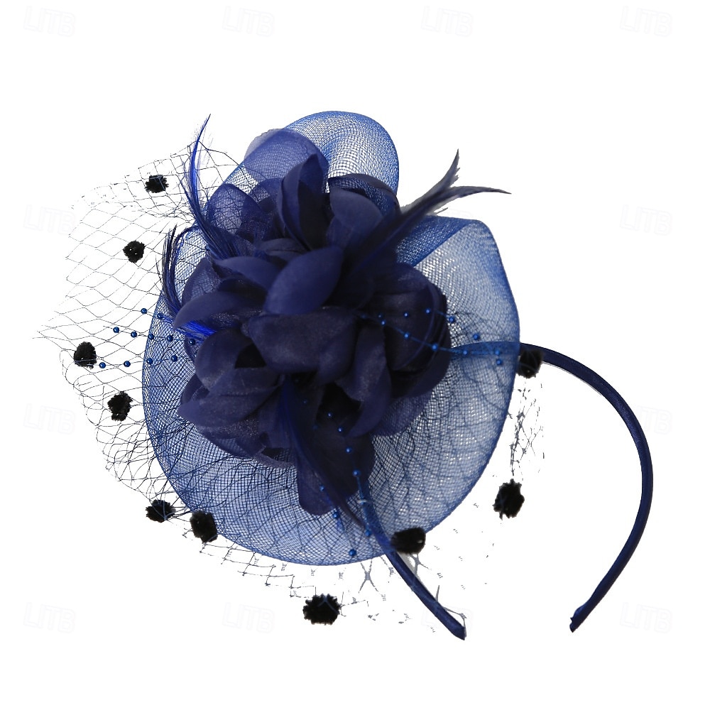 Čelenka Tyl Látka 30. léta Svatební Čajový dýchánek Dostih koktejl Elegantní Vinobraní S Peří Přílba Pokrývky Hlavy 2025 - $14.99 –P20