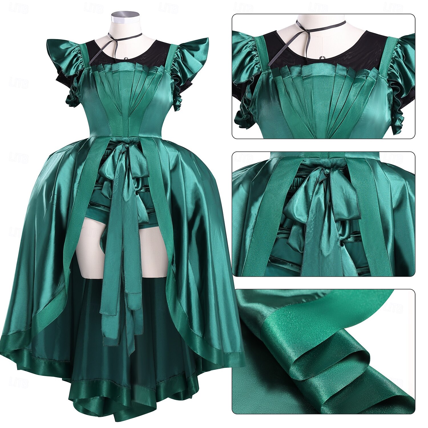 Gotycki horror Agnieszka Sukienka Kostium Fantazyjne przebranie Cosplay for Damskie Dla dziewczynek Dla dzieci Dla dorosłych Halloween Karnawał Spektakl Impreza Edukacyjne przebieranki 2026 - QAR 444.08 –P4