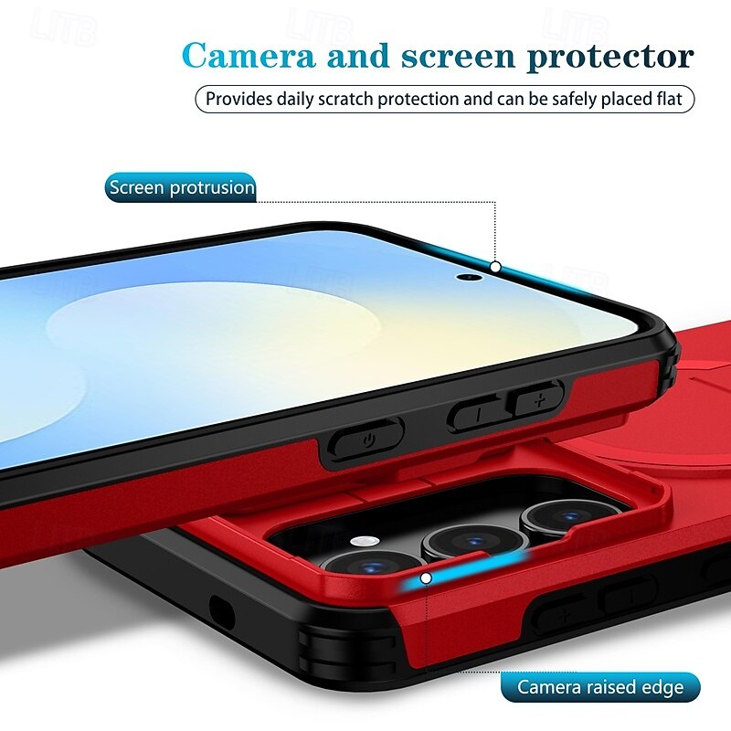 Phone Case For Samsung Galaxy S25 Ultra Plus S25 Edge S24 S23 S22 A36 A26 A16 A55 5G A35 5G Back Cover with Stand Holder Shockproof Armor PC PU Leather 2025 - $11.99 –P13