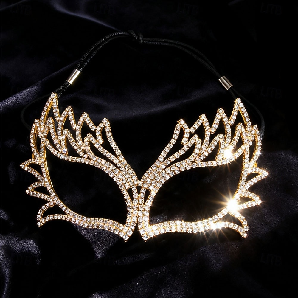 Máscara de antifaz de cristal con diamantes de imitación para mujer: una lujosa máscara brillante con diseño de alas, ideal para bailes de máscaras, graduaciones o fiestas de disfraces. 2026 - $24.99 –P3