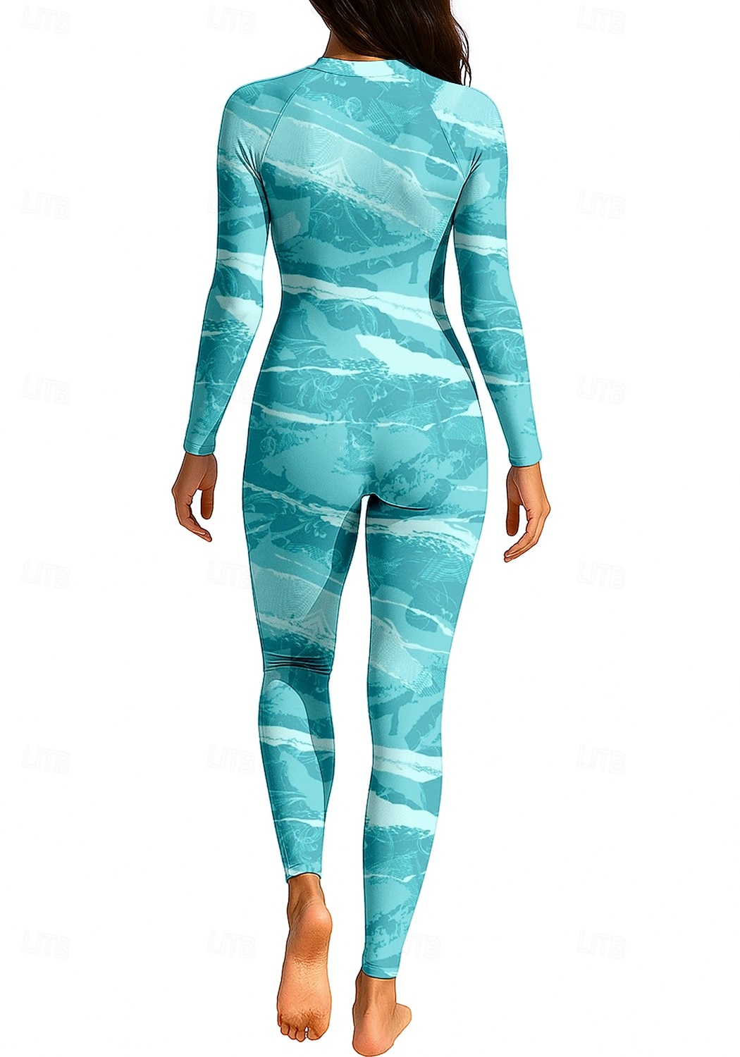 Pentru femei Bariere Iritatie Costume de baie pentru tot corpul Costum Scufundări din Piele Gradiant Fermoar Față Picior pe toată lungimea Spandex UPF50+ Uscare rapidă Înaltă Elasticitate Manșon Lung 2026 - $49.99 –P2