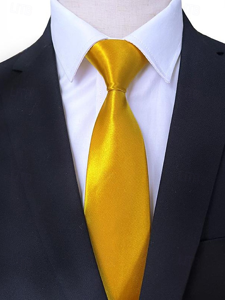 Pánská vánoční saténová kravata, dostupná v několika barvách, ideální pro sváteční večírky a zvláštní příležitosti, polyesterový materiál 2025 - $7.99 –P5