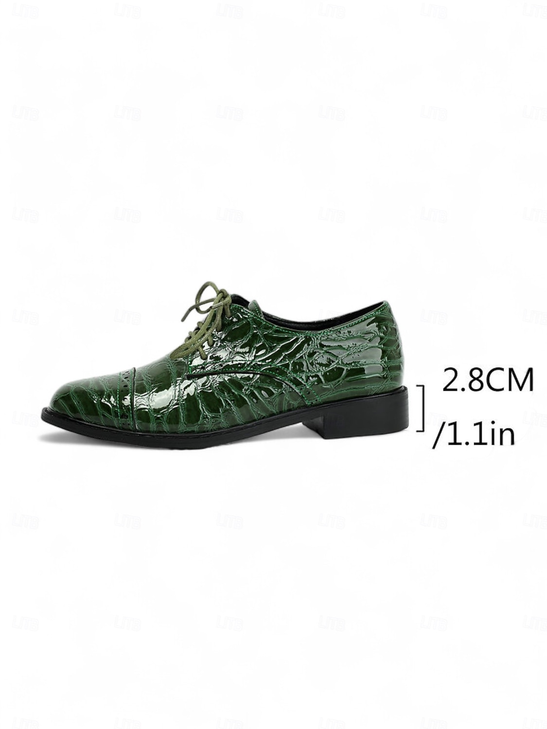 scarpe oxford da donna con motivo coccodrillo verde – classiche scarpe eleganti con lacci per occasioni formali, di lavoro e di festa del 2026 a $46.99 –P4