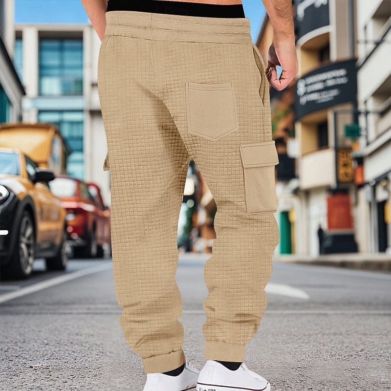 Bărbați Pantaloni de sport cargo Pantaloni Sport Joggeri Pantaloni Pantaloni Waffle Cordon Buzunar Talie elastică Simplu Confort Απαλό Zilnic În aer liber Concediu Vacanță Modă Negru Verde Militar 2026 - $25.99 –P19