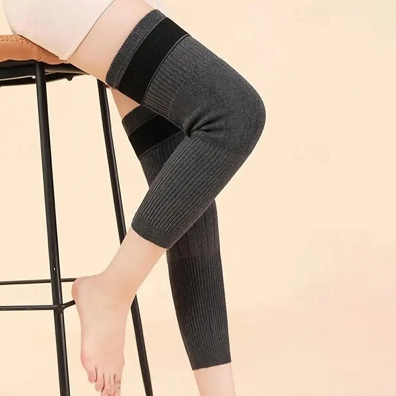 1 Pair Heavy-Duty Winter Knee Warmers with Adjustable Anti-Slip Pads & Plush - Thickened Unisex Leg Gaiters for Men & Women Skiing Cold Weather (Grey Textile Knee Cover) 2026 - $15.99 –P2