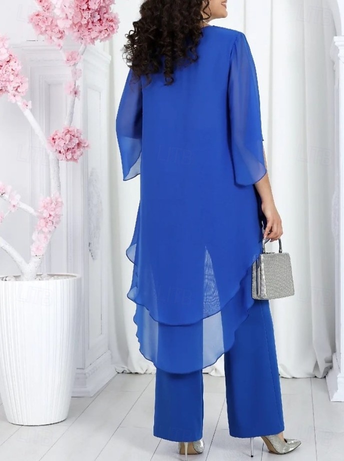 Femmes Chemisier Manche 3/4 Manche cloche Superposé Élégant Formel Bleu Noir Rose Claire Été Coupe régulière de 2026 ? $45.99 –P3