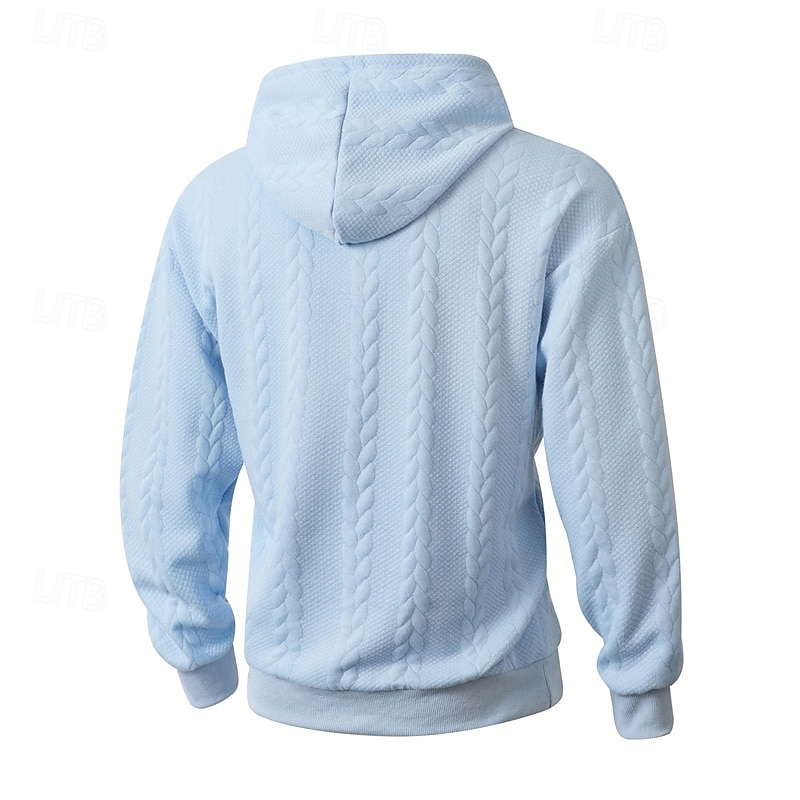 Men's Hoodie Tracksuit Hoodie & Pants Outfit Set Hoodies Set Hoodie Outdoor Daily Sports Jacquard Drawstring Pocket Plain Black Orange Khaki Polyester Activewear Fashion Streetwear Spring 2026 - $53.99 –P20