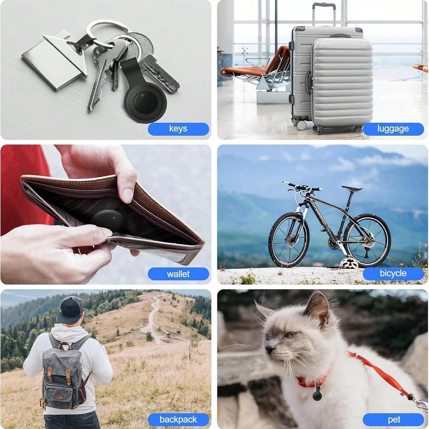 Smart Air Tracker For IOS Find My (IOS Only) Same Size With Original IOS Tag  Compatible With AirTag Case Keychain Silicone Holder Item Locator Key Finder For Pets Bags Luggage Bicycle Cars Anti-Los 2026 - BHD 7.25 –P3