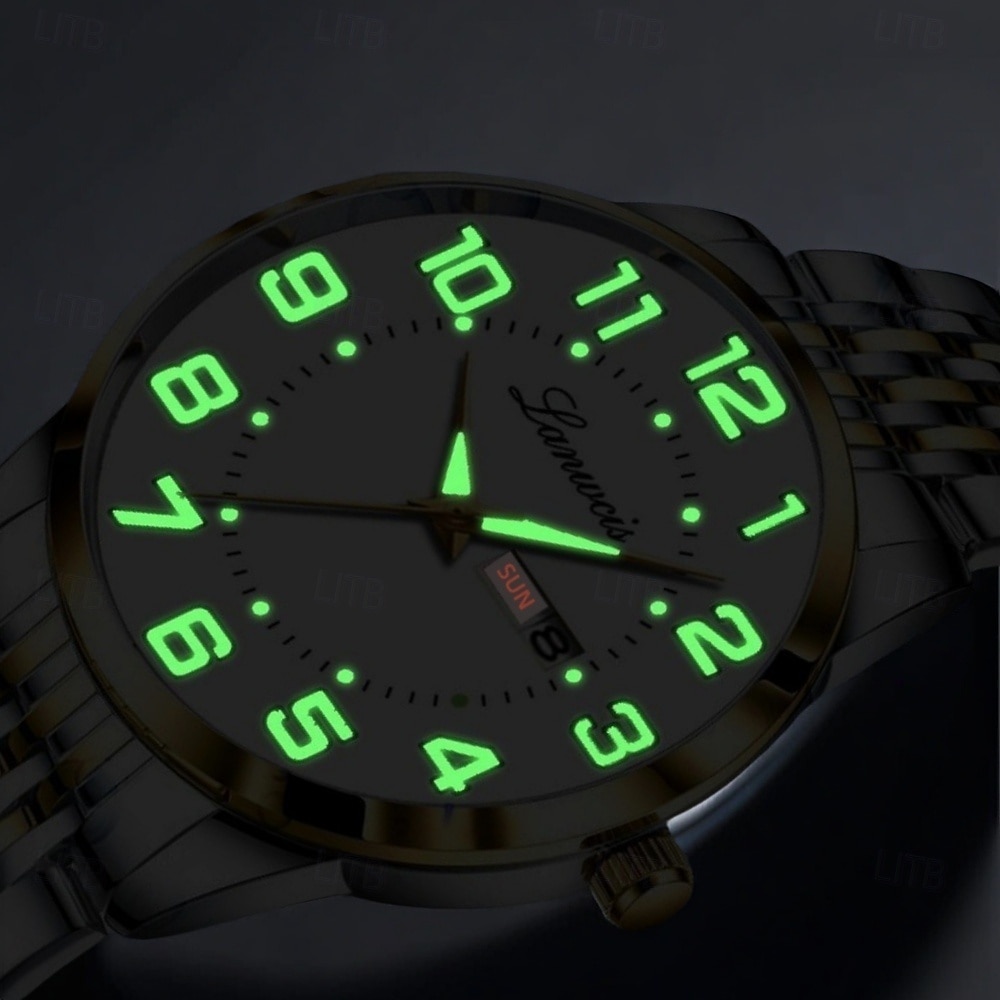 Relógio de Pulso Masculino Avançado Relógio de Quartzo Masculino Fashion Relógio Luminous com Calendário A Melhor Opção de Presente para Homens de 2026 por $22.99 –P3