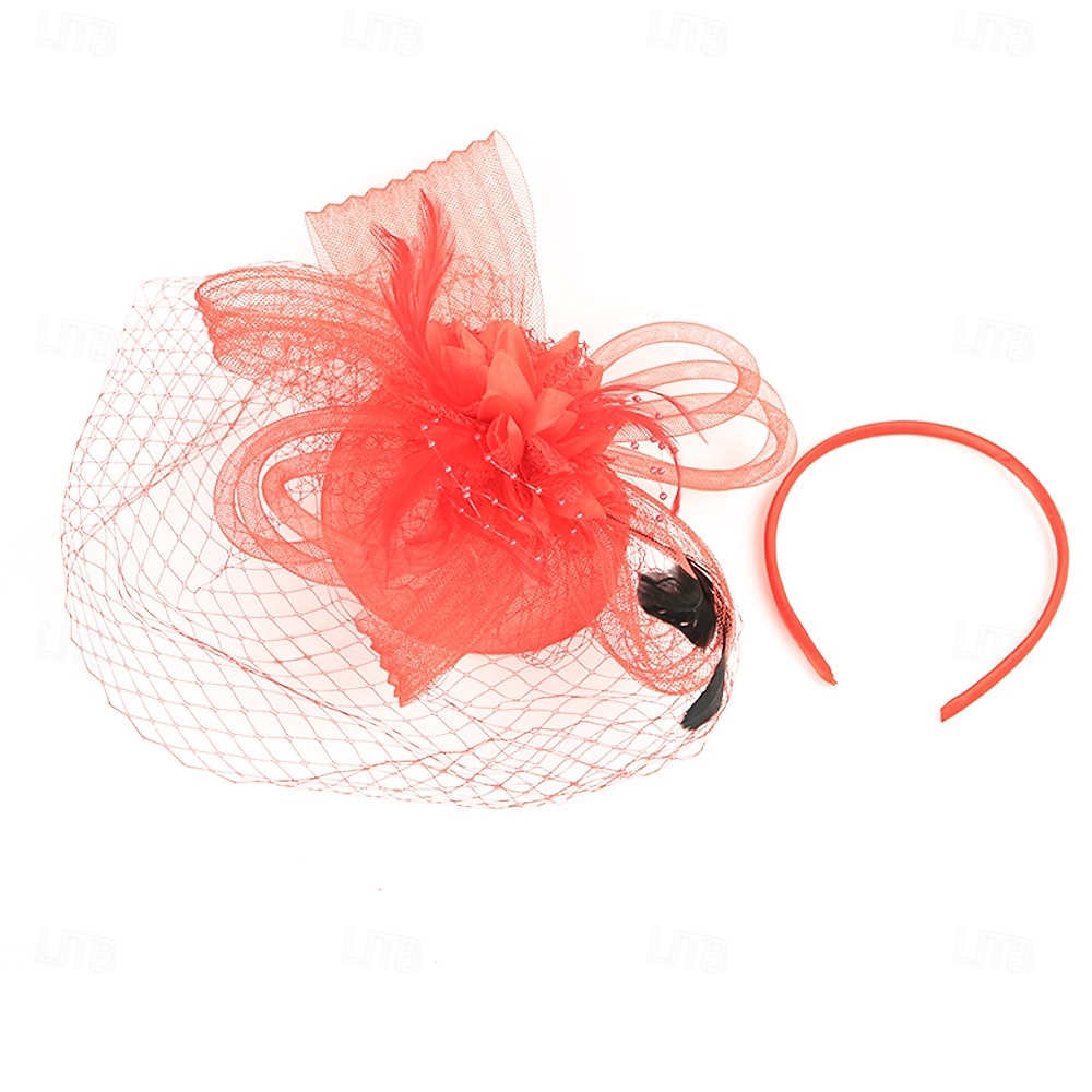 Headdress Tulle Feather Fedora Hat Wedding Tea Party Horse Race Cocktail Elegant Vintage With Feather Headpiece Headwear 2025 - $14.99 –P3