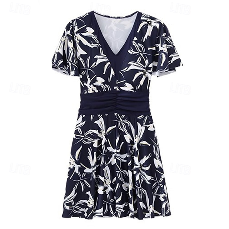 Dam Rash-guards Baddräkt Badkläder Badkläder Vit Mörkblå UV-skydd Magkontroll Surfing Strand Semester Sommar 2025 - $34.99 –P4