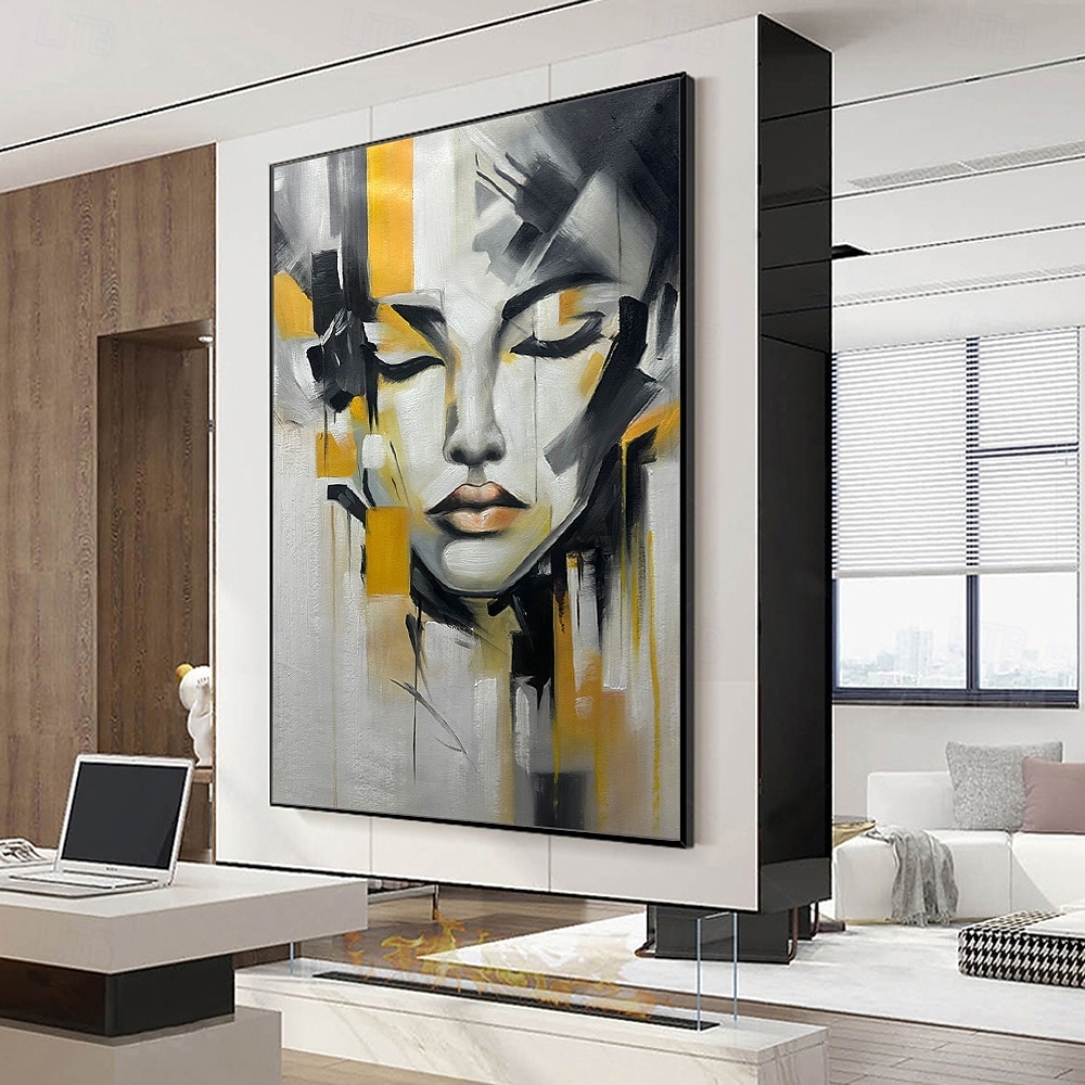 Mintura Hand Painted Abstract Girl Figure Oil Paintings on Canvas ...