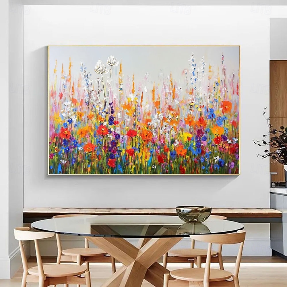 Original tree oil painting handmade Colorful Flower Oil Painting on ...