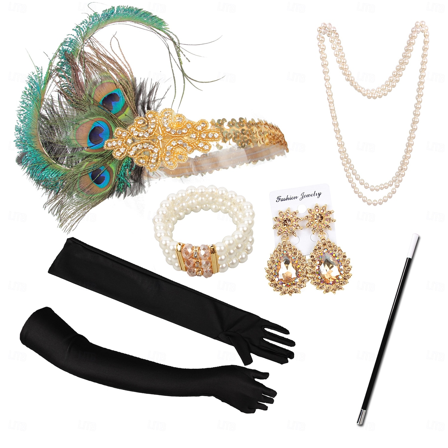 Conjunto Loucos anos 20 Anos 20 Retro Vintage Faixa De Cabelo Estilo Melindrosa Decoração de Cabelo Conjunto de acessórios O Grande Gatsby Menina melindrosa Pena Fantasia Mulheres Natal Carnaval de 2026 por $33.99 –P4