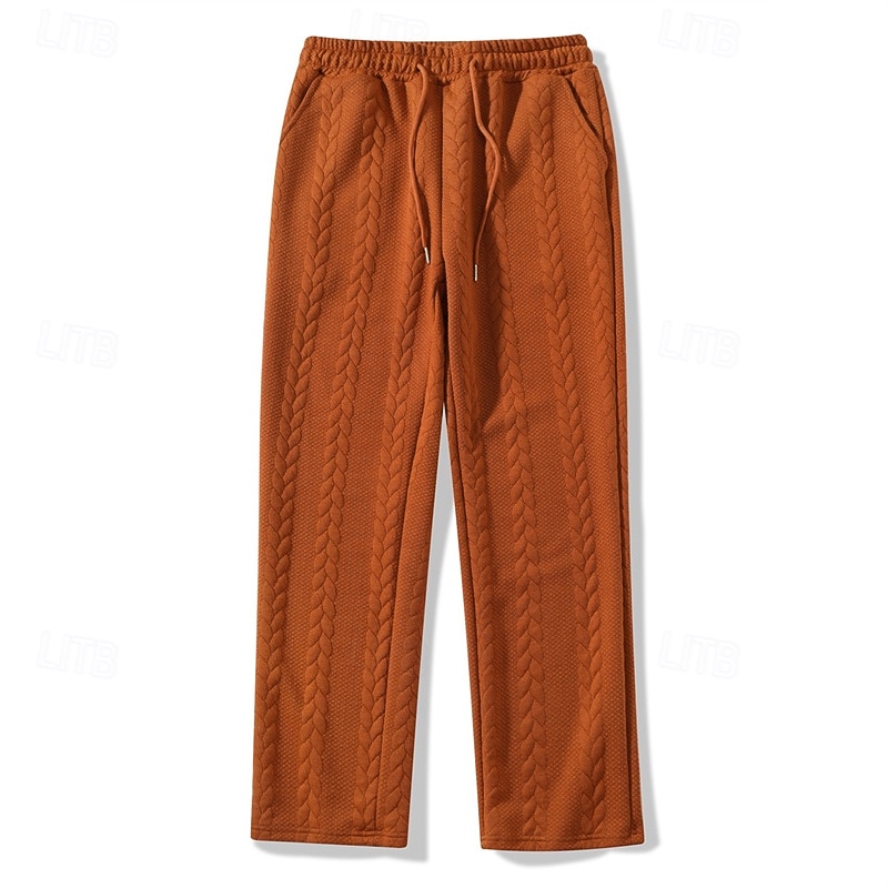 Men's Hoodie Tracksuit Hoodie & Pants Outfit Set Hoodies Set Hoodie Outdoor Daily Sports Jacquard Drawstring Pocket Plain Black Orange Khaki Polyester Activewear Fashion Streetwear Spring 2026 - $53.99 –P5