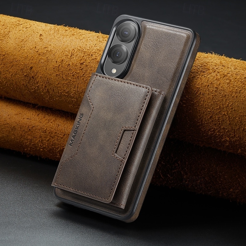 telefone Capinha Para Samsung Galaxy S25 Ultra Plus S25 Edge S24 Ultra Plus S23 Ultra Capa para Cartão Wallet Com Suporte Antichoque Retro Couro PU de 2025 por $21.99 –P1