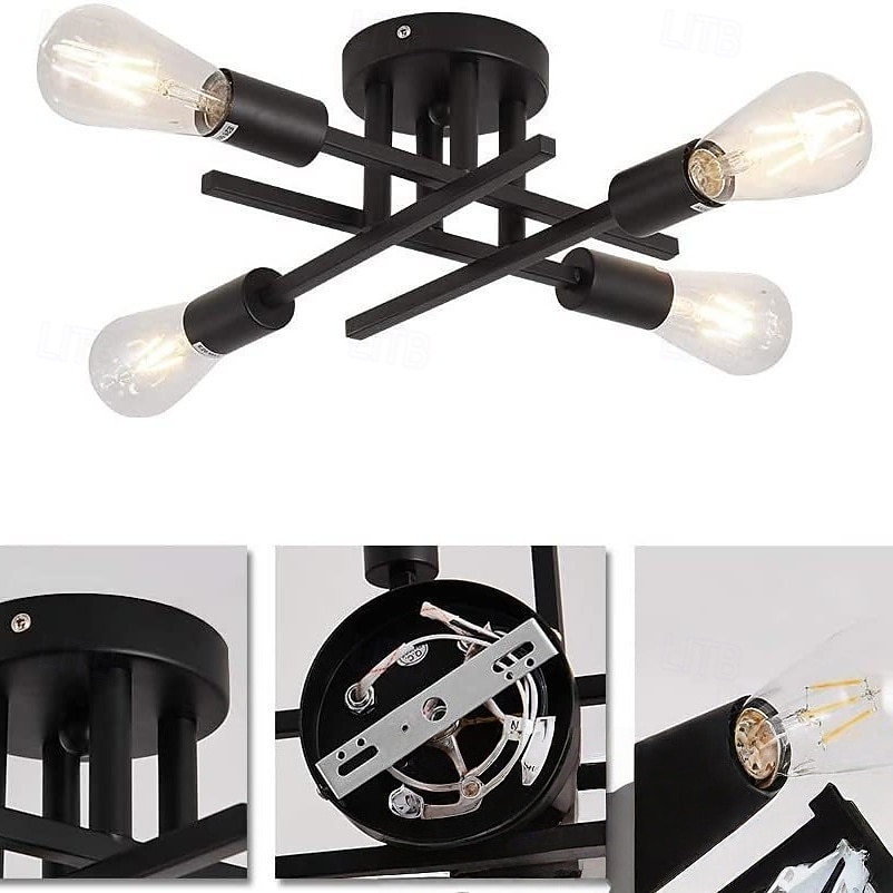 4-אור 6-אור 30 cm עיצוב קו מרובע נורות תקרה מתכת מסורתי / קלסי סגנון נורדי 110-265V 2026 - $79.99 –P3