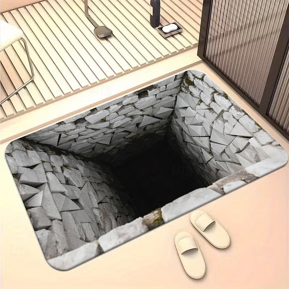 3D Optical Illusion Doormat Visual Trap Floor Mat Non Slip for Doorway Entryway Bathroom Kitchen Indoor Outdoor Diatomaceous Earth Quick Dry Absorbent 20 x 31 inch 2026 - $17.49 –P10