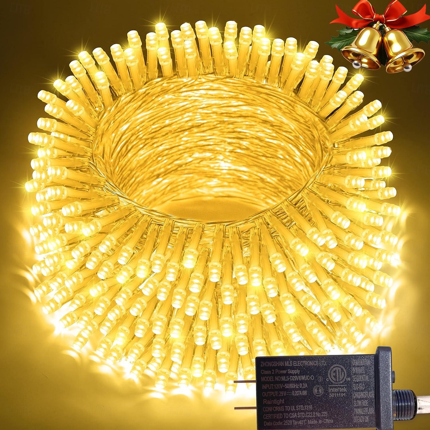Christmas Tree Decorative String Lights Fairy String Lights 8 Function Low Voltage Safety Plug in Holiday Wedding Party Atmosphere Decorative Lights Props 10/20/30/50/100 meters 2025 - $14.49 –P19