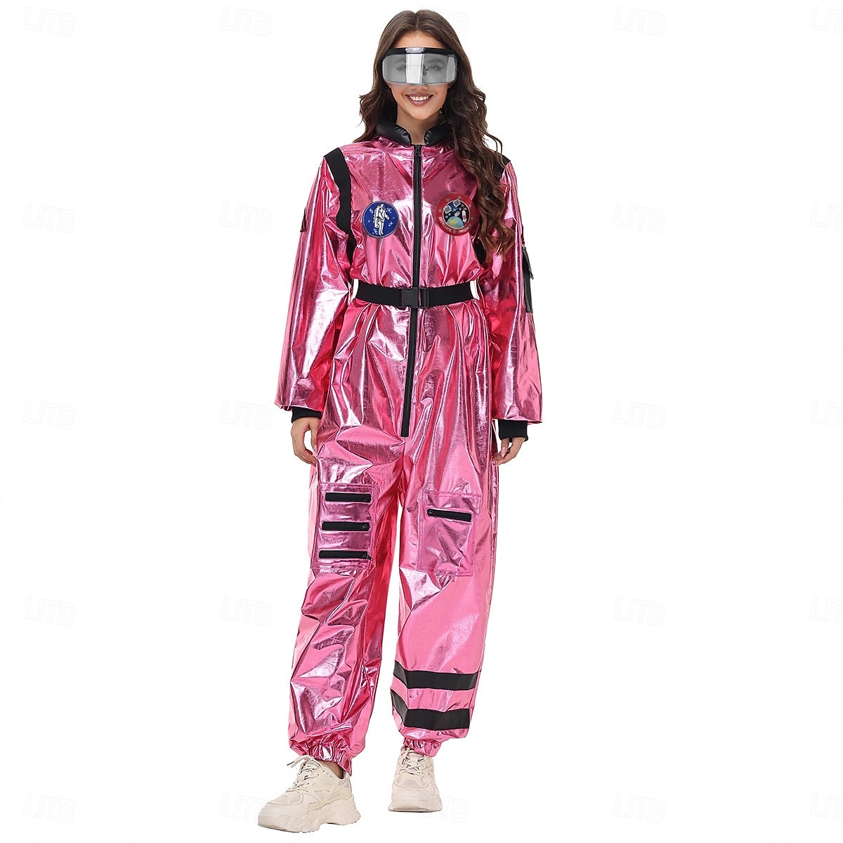 Hieno puku Jumpsuit-trikoot Univormu Astronautti Galaxy-tyttö Cosplay-asu Metalli Aikuisten Naisten Halloween Karnevaali Juhla Suoritus Pukeudu 2026 - $57.99 –P7