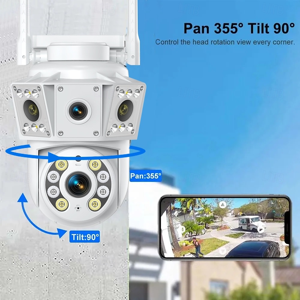 IP-камера с двумя объективами, полноцветная, ночное видение, обнаружение движения, двусторонняя голосовая беспроводная камера, наружная, внутренняя, домашняя охранная интеллектуальная Wi-Fi PTZ-камера 2025 - $41.99 –P7