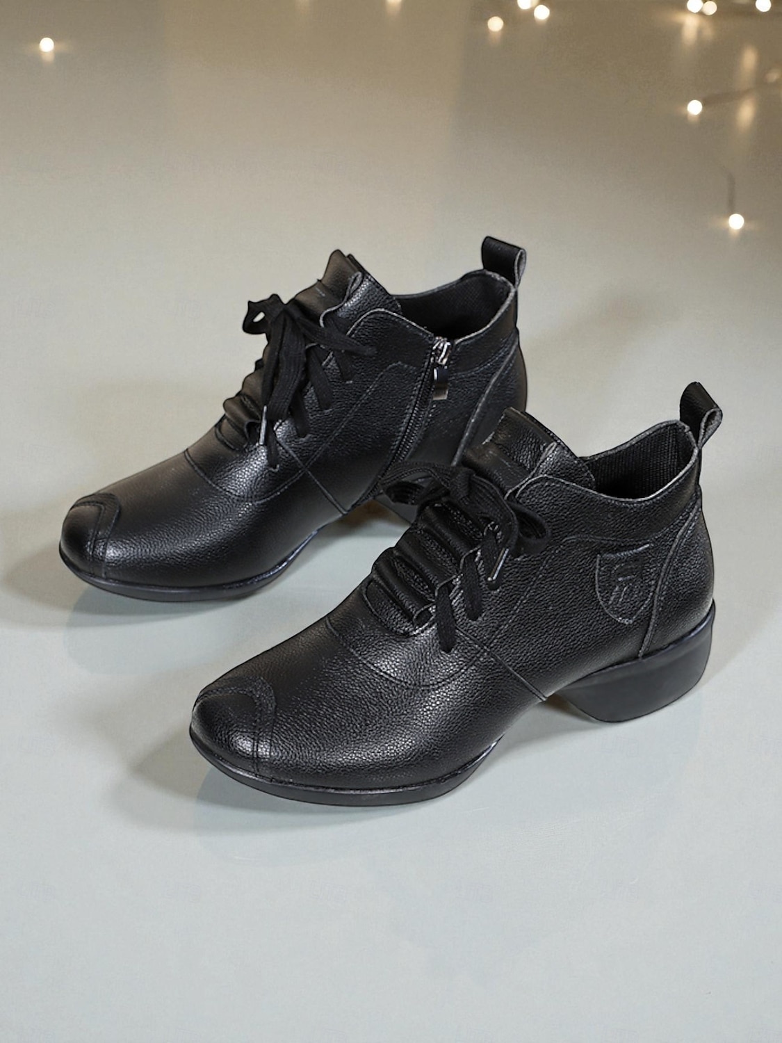 Zapatos de baile de piel color burdeos para mujer: cómodos tacones con cordones para la práctica de bailes de salón, latinos y jazz. 2026 - $46.99 –P3