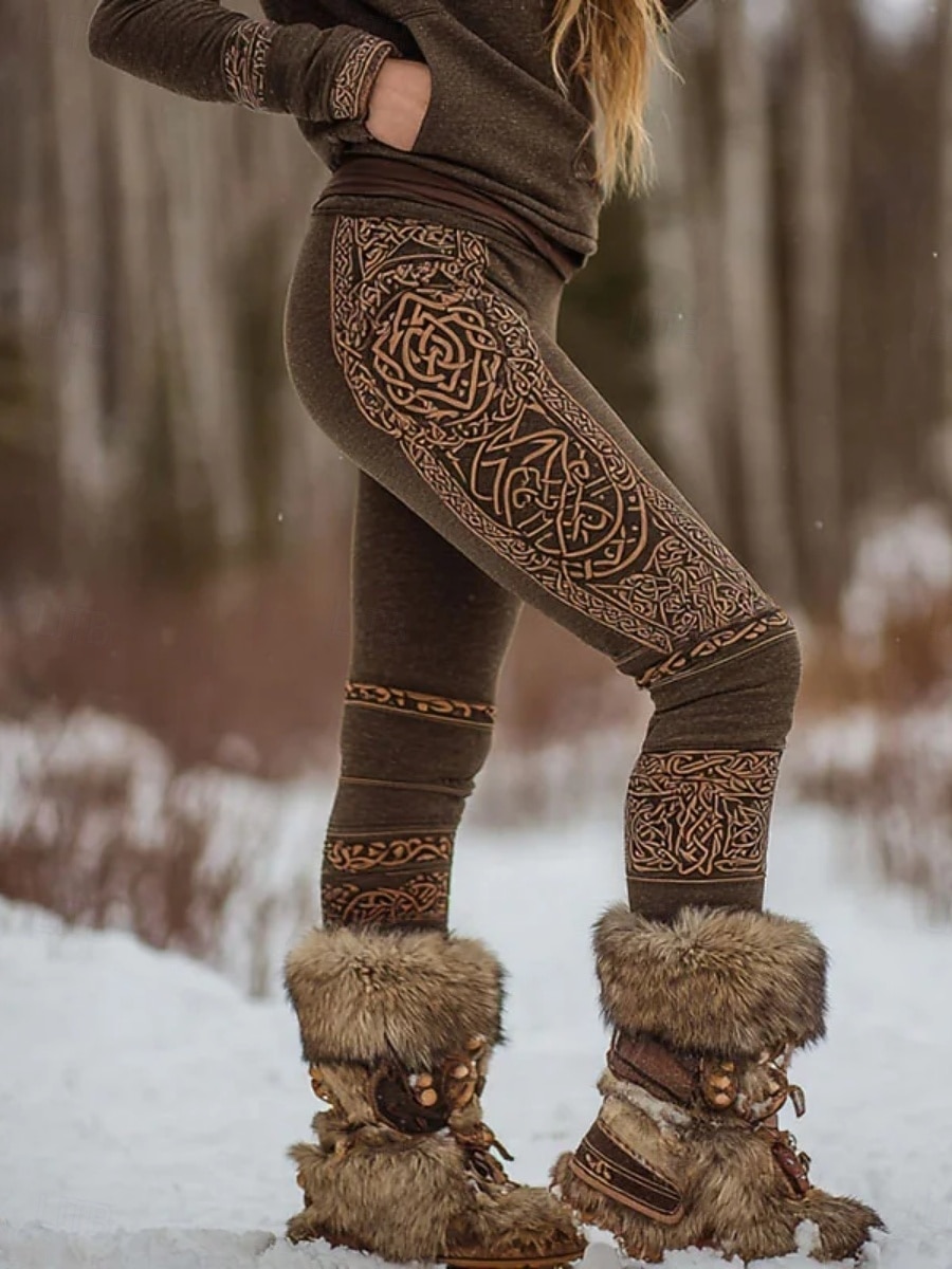 Per donna Vichingo Leggings Leggings comodi Vacanza Vintage Stile Etnico Lunghezza intera Vita Alta Grafico Stampa Confortevole Elasticizzato Casuale Quotidiano All'aperto Marrone Primavera Autunno del 2026 a $21.99 –P2