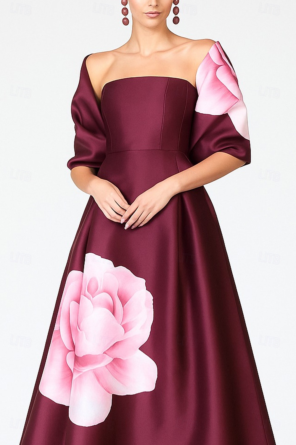 Two Piece A-Line Floor Length Satin Dress Wedding Guest Dress Formal Dresses Mother of the Bride Dress Sleeveless Strapless Elegant Formal Formal Evening Family Gathering Satin Short Jacket Dresses 2026 - $172.99 –P3