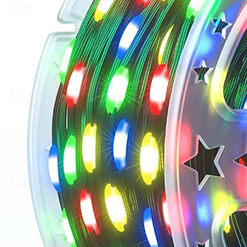 Utendørs sol IP65 vanntett tredekorasjonslys eventyr lysstreng grønn PVC kobberledninger lys 8 funksjoner tidsbestemt fjernkontroll gårdsplass balkonggjerde festival bryllup fest atmosfære 2026 - $17.99 –P1