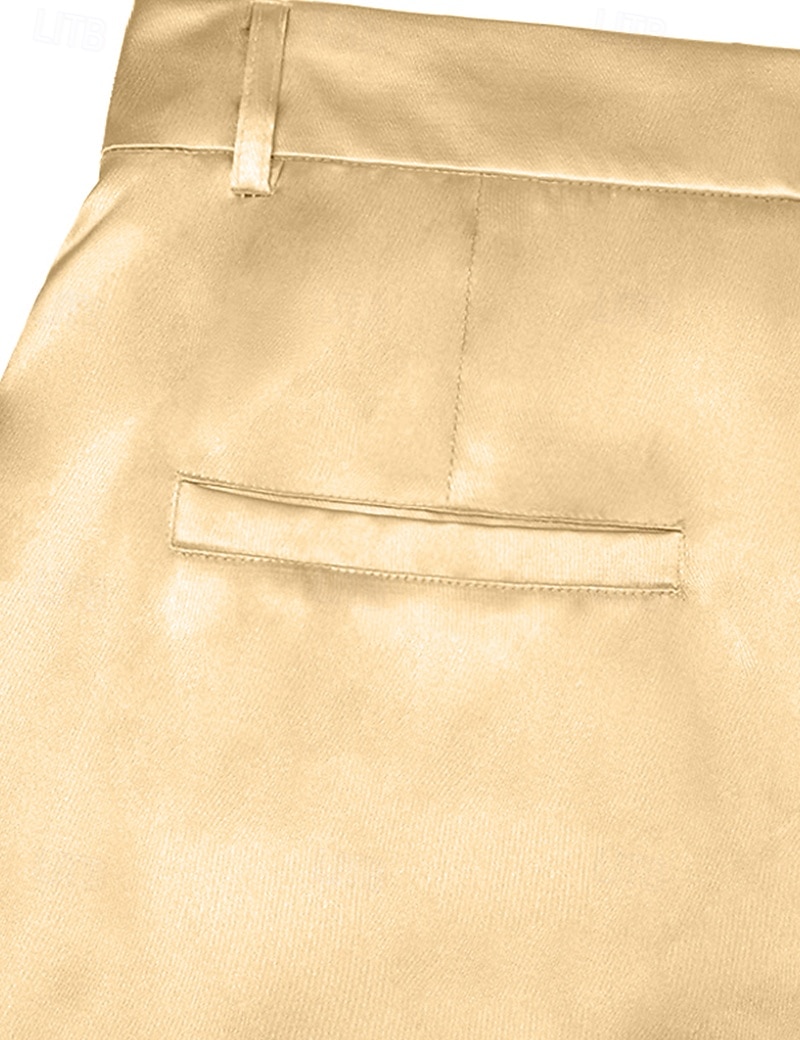 Pánské Saténové kalhoty Kalhoty Oblekové Hedvábí jako Oblek Kalhoty Kapsy Straight-Leg Bez vzoru Prodyšné Plná délka Svatební Párty Obchod Módní Šik ven Černá Bílá Neelastické 2026 - $12.99 –P7