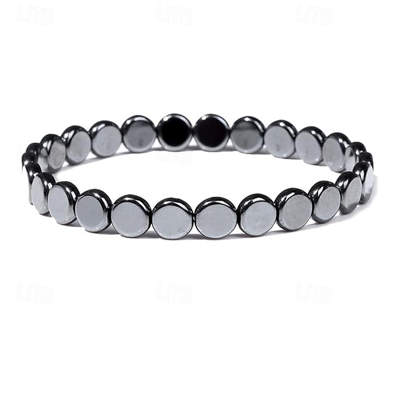 Men's Hematite Bracelet, Natural Stone Beaded Elastic with Stones, Minimalist Durable Everyday Casual Wear, for Formal Events & Casual Attire, Year-Round Elegant Beaded Bracelet, Jewelry Gift 2026 - $10.99 –P11