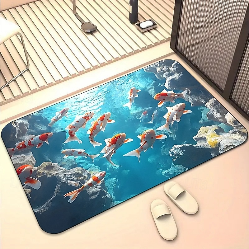 Tappetino da ingresso Design visivo Trappola visiva Tappetino antiscivolo per ingresso bagno corridoio interno esterno Terra diatomacea asciugatura rapida assorbente 20 x 31 pollici del 2026 a $16.49 –P7