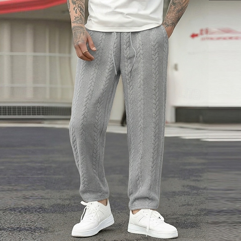 Per uomo Pantaloni da tuta Pantaloni Pantaloni della tuta a gamba dritta Pantaloni della tuta con fondo aperto Jacquard Coulisse Elastico in vita Semplice Traspirante Lunghezza intera Sport del 2026 a $21.99 –P6