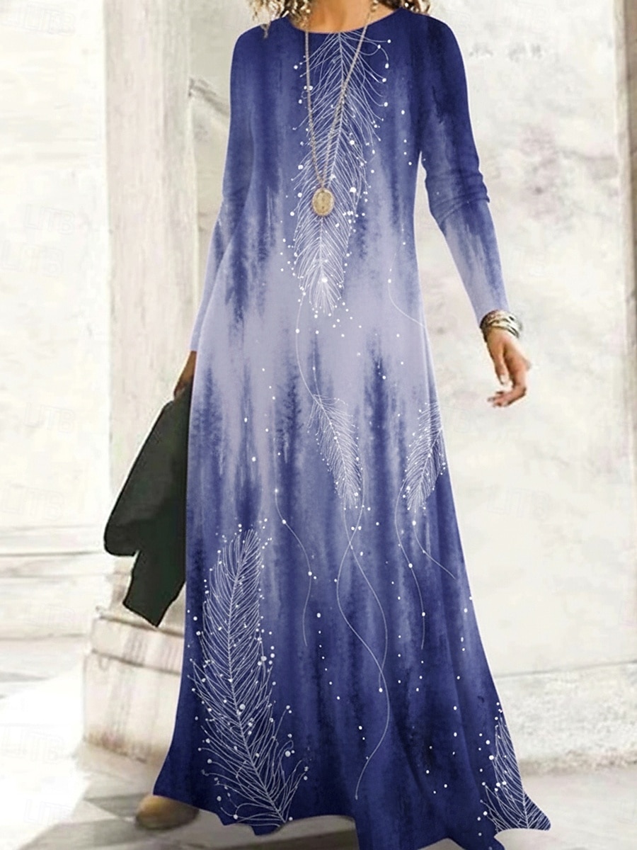 Γυναικεία Μακρύ Φόρεμα Μάξι Φόρεμα Φόρεμα Boho Καθημερινό φόρεμα Φόρεμα ριχτό από τη μέση και κάτω Βίντατζ Καθημερινά ΕΞΩΤΕΡΙΚΟΥ ΧΩΡΟΥ Σαββατοκύριακο Κανονικό Ombre Φλοράλ Μακρυμάνικο 2026 - $34.99 –P1