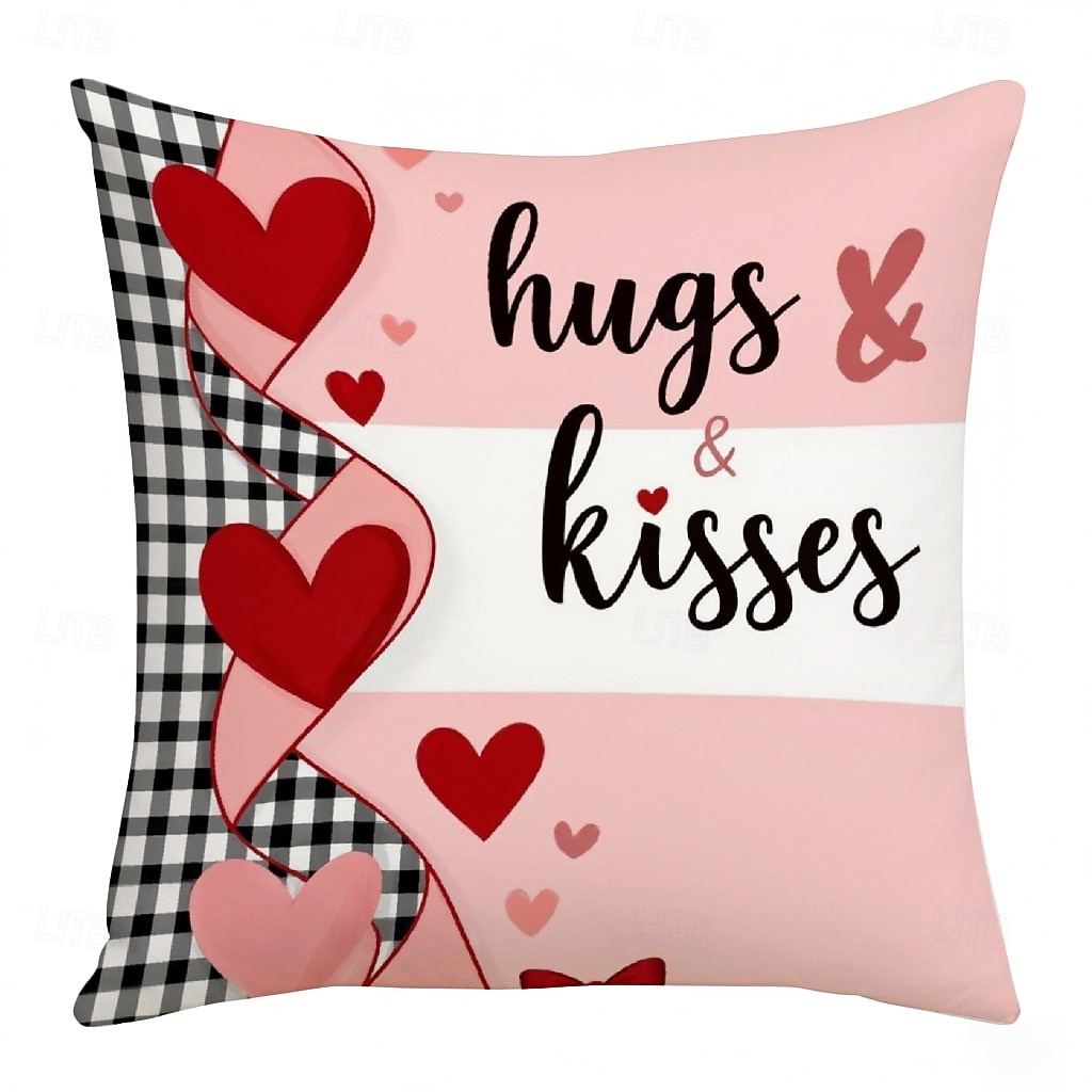 Pink Heart Letter Pillowcase Set Double Sided Print Valentine Day Decorative Cushion Covers for Living Room Sofa Throw Pillows Romantic Home Decor 2026 - $5.99 –P8