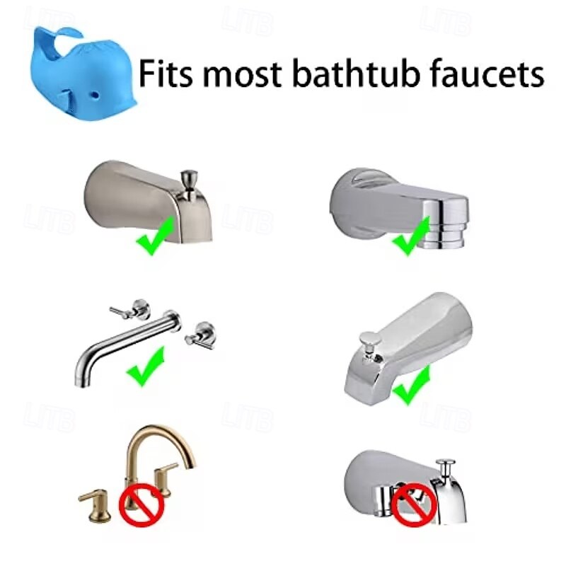 Cubierta de grifo de bañera de silicona con forma de ballena: suave, duradera y segura para los más pequeños, azul &Opciones grises, ideales para la seguridad del baño y el tiempo de juego, cubierta 2026 - $16.99 –P8