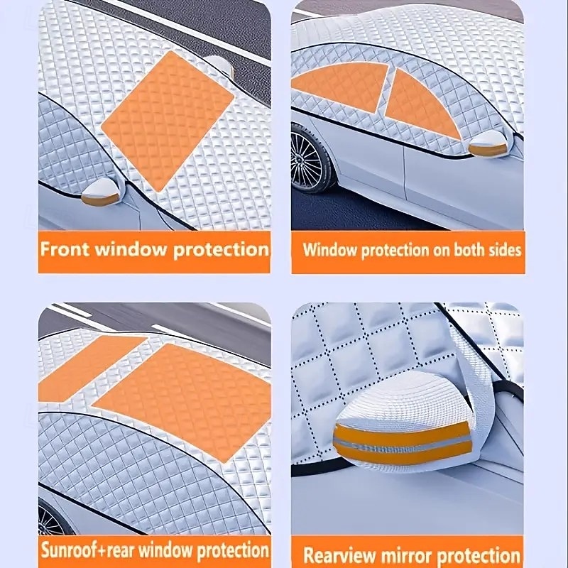 1 прочный всепогодный автомобильный чехол из утолщенной ткани Оксфорд &подходит (подходит большинству внедорожников и грузовиков) - сильный снег, град, дождь, пыль &- зимний ветрозащитный щит для 2026 - $33.99 –P8