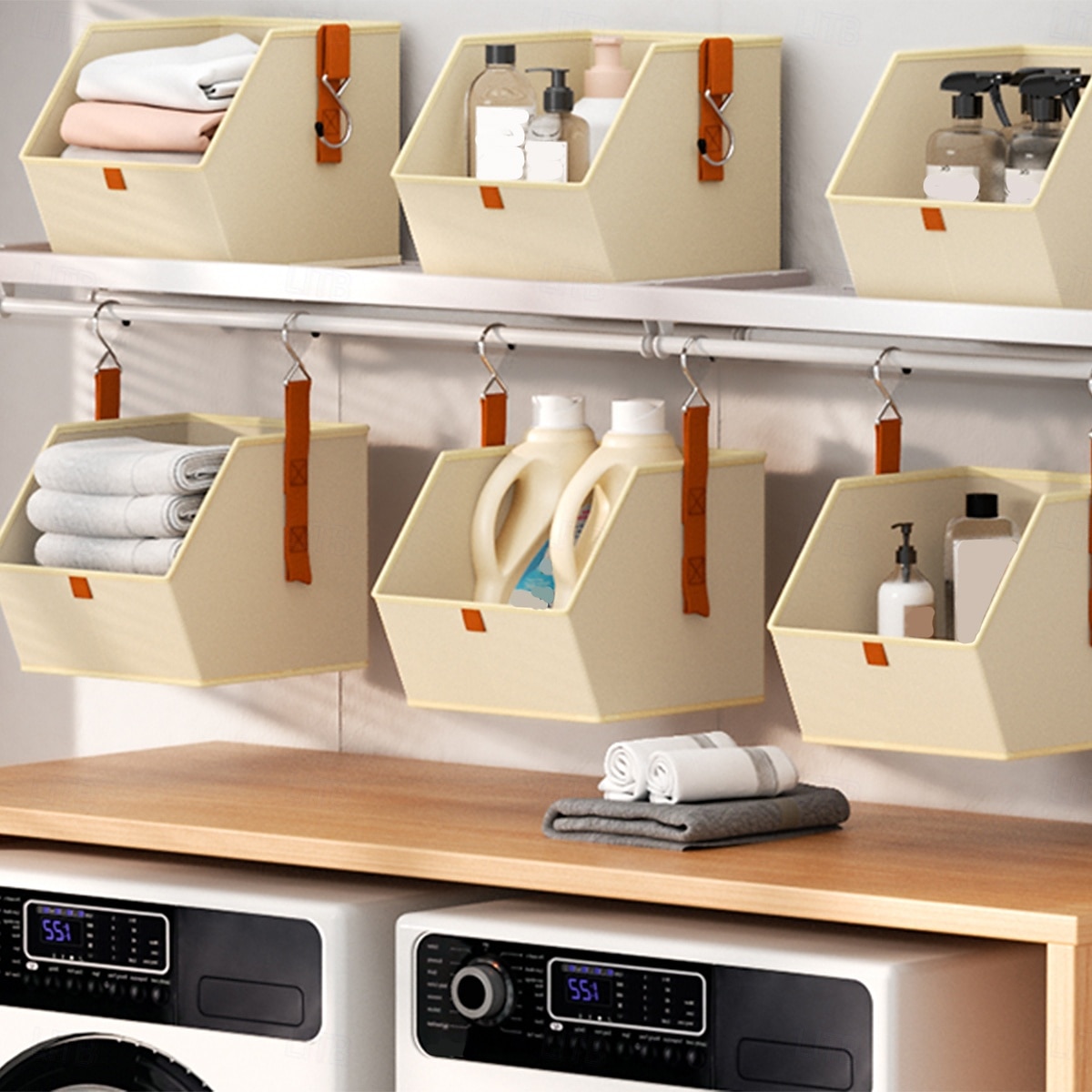 1/2dílný odnímatelný 4patrový závěsný úložný koš do šatníku, vícevrstvý organizér na oblečení a tašky s vysokou kapacitou, dělený úložný prostor, skládací doplněk do šatníku vhodný pro organizaci 2026 - $39.99 –P1