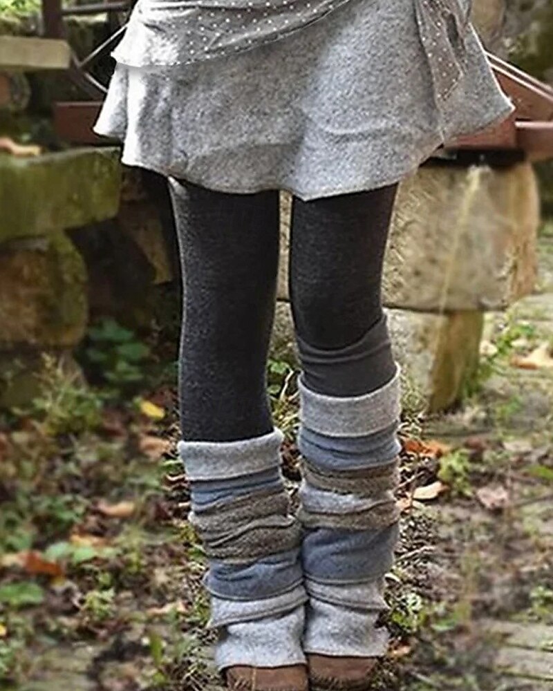 Damskie Getry Moda miejska Codzienny Pełna długość Średia talia Kolorowy blok Elastyczny pas Wielowarstwowy Wygodny Elastyczny Codzienny Na zewnątrz Urlop Szary Jesień Zima Luźna 2026 - $37.99 –P3