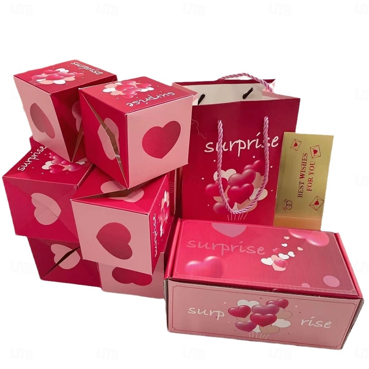 קופסת מתנה קופצת הפתעה קופצת קפיצה לימי הולדת, יום האהבה, חג המולד, חתונות, פסטיבלים, מזומן, פיצוץ, קופסת מעטפה אדומה יוקרתית, קופסת מתנה למסיבה 2026 - $10.99 –P8