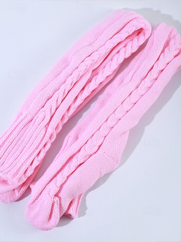 Women's Acrylic Knit Over-the-Knee Socks - Soft, Warm, Perfect for Christmas, Available in Multiple Sizes 2026 - BHD 6.92 –P9