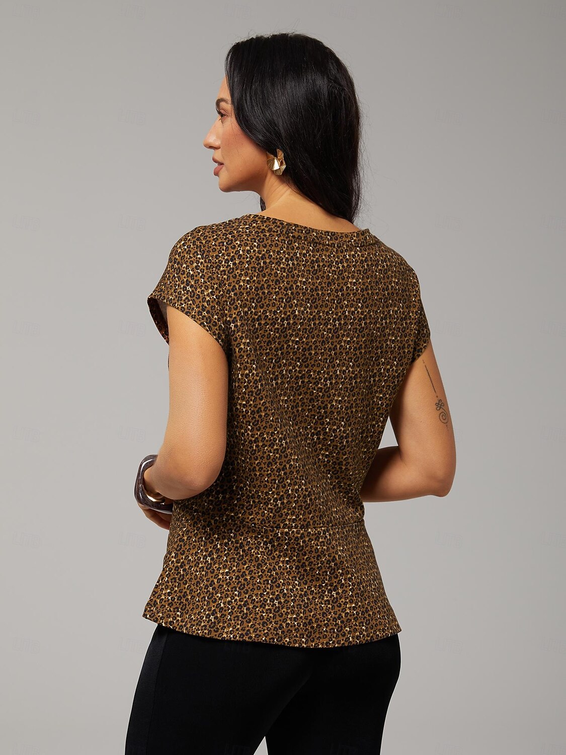 2026年 オールコットンのヒョウ柄ツイストデザイントップス、バケーション  コレクション – $67.99 –P6