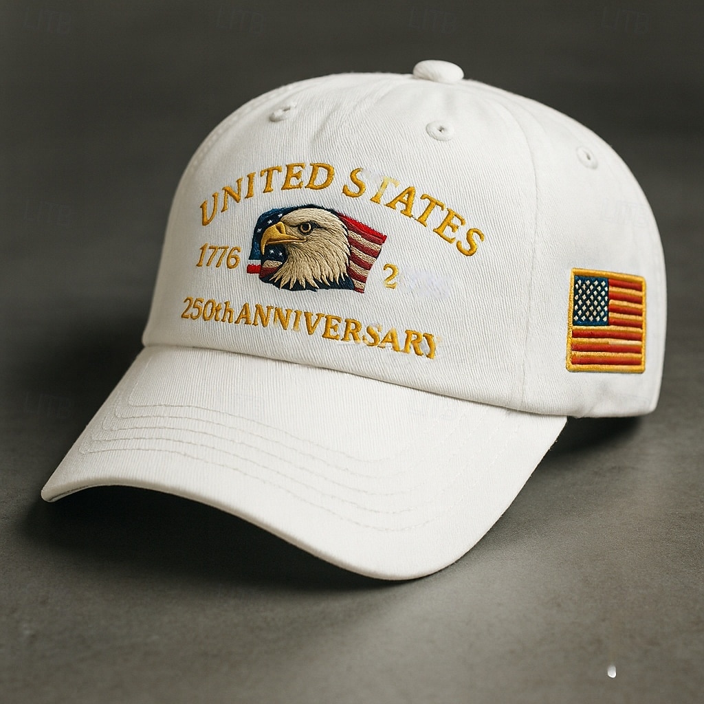250th Anniversary USA Hat United States Baseball Cap 250 Year American Anniversary Hat Eagle Patriotic Embroidery 2025 - $8.49 –P2
