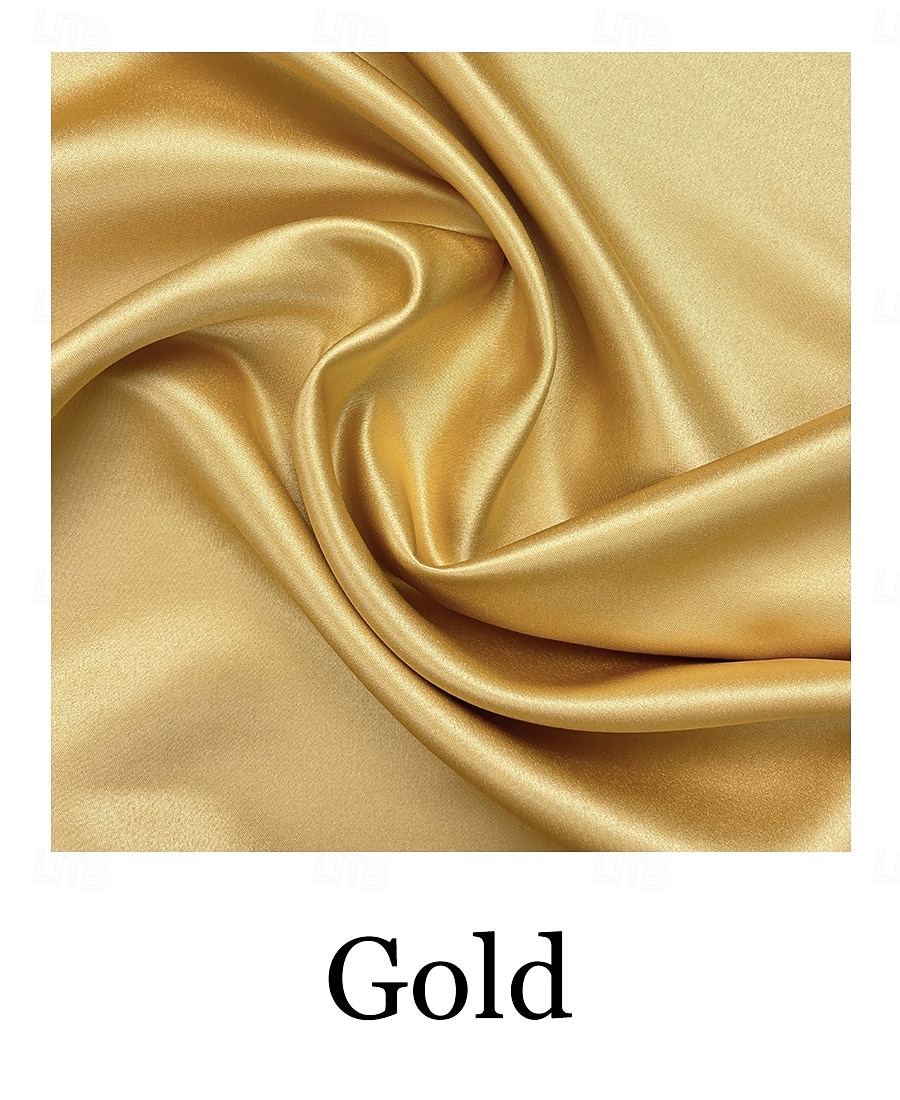 Linea ad A Lunghezza alla caviglia Vestito da Festa Abito da Cocktail Abito da invitata a nozze Abito da cerimonia per signora Manica Lunga Senza Spalle Elegante Formale Raso con Perle del 2026 a TRY 9695.41 –P4