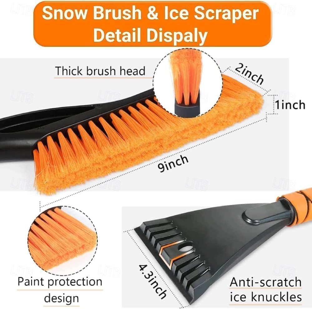 Escova de neve e raspadores de gelo de 27 polegadas para para-brisa de carro, acessórios automotivos masculinos, raspadores de neve removíveis com cabo ergonômico de espuma para carros, caminhões e de 2026 por $13.99 –P3