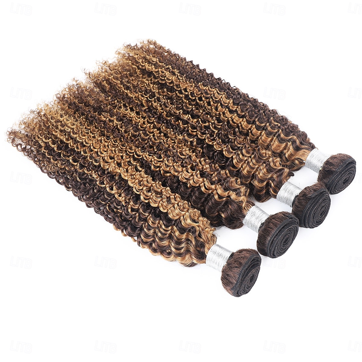P4/27# Highlight Curly Wave Bundles Human Hair (18 18 20 20 Inches Curly Wave  4 Bundles) Brazilian Human Hair for Black Women 2026 - $245.19 –P3