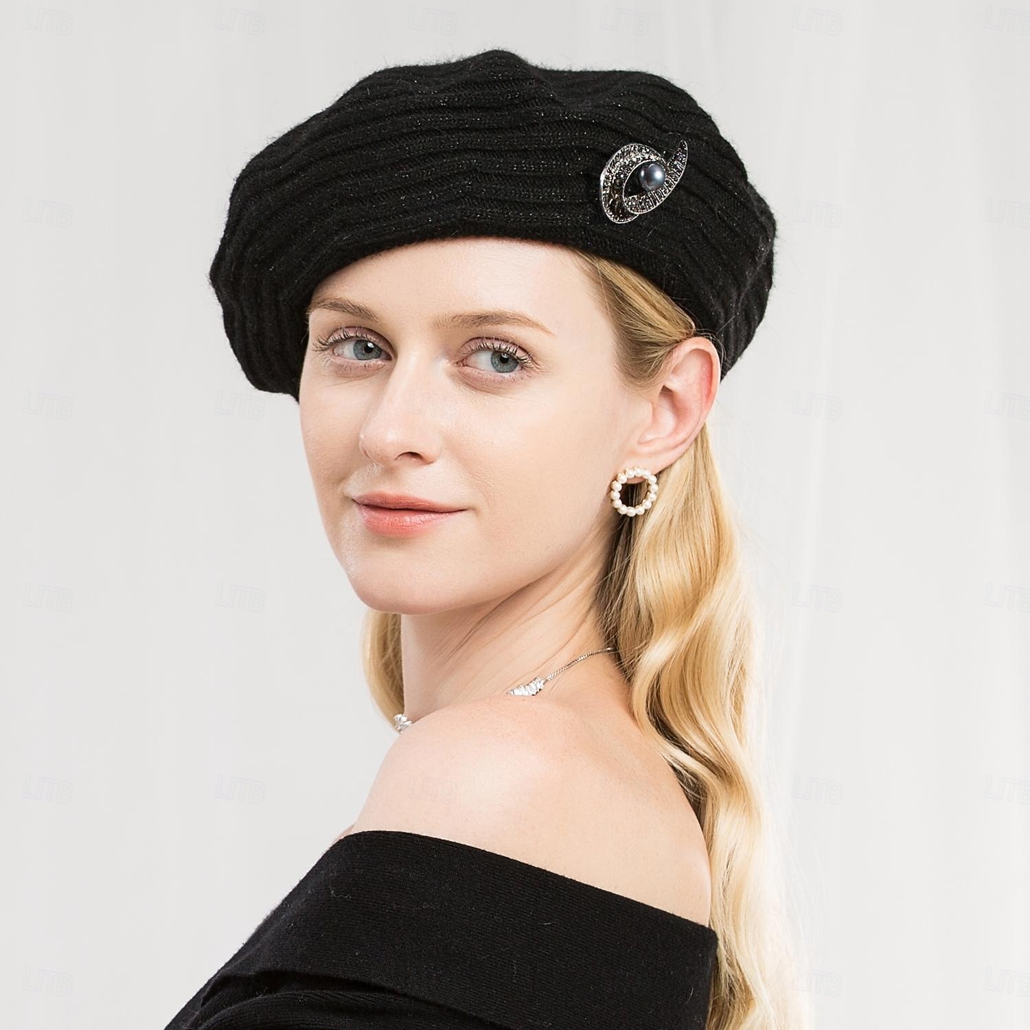 Hats synthetic fibre Beret Hat Floppy Hat Casual Holiday Classical Classic With Crystals Pure Color Headpiece Headwear 2026 - $28.99 –P16